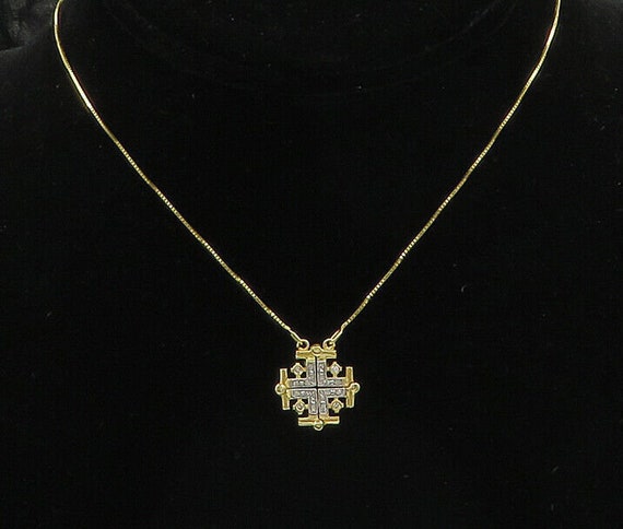 14K GOLD - Vintage Genuine Diamonds 2-Way Shiny C… - image 1