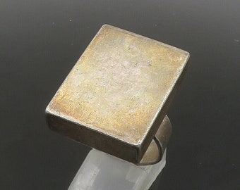 925 Sterling Silver - Vintage Minimalist Hollow Square Band Ring Sz 9 - RG21697