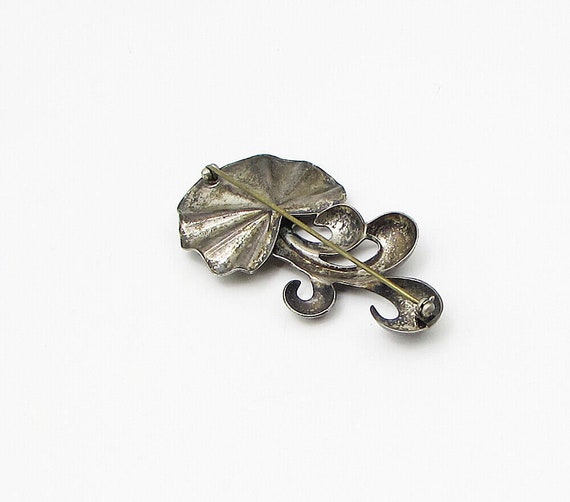 MONET 925 Sterling Silver - Vintage Floral Brooch… - image 4