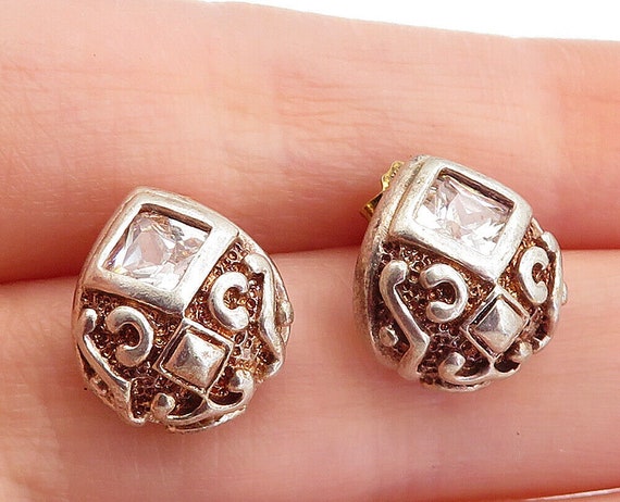 925 Sterling Silver - Vintage Cubic Zirconia Peti… - image 1