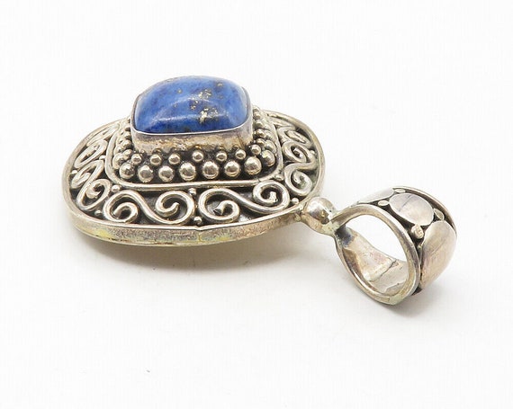 BALI 925 Sterling Silver - Vintage Lapis Lazuli S… - image 3