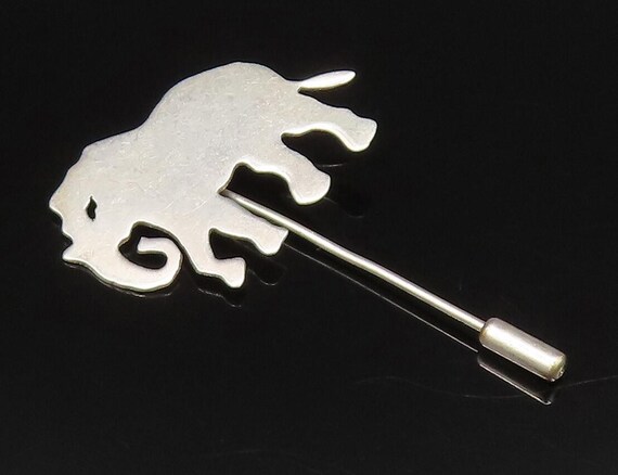 象 Elephant 銀 925 silver クリップ? アンティーク 925 Sterling Silver Vintage Minimalist Elephant Animal Lapel