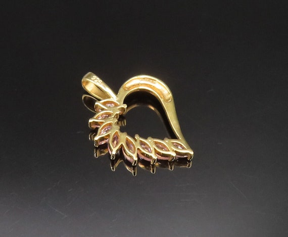 925 Silver - Vintage Gold Plated Spiked Cubic Zir… - image 6