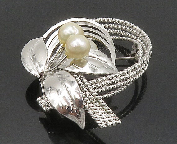 925 Sterling Silver - Freshwater Pearls Shiny Flo… - image 1