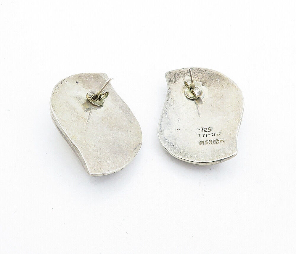 MEXICO 925 Sterling Silver Vintage Shiny Hollow Leaf Drop Earrings EG2695 Etsy UK