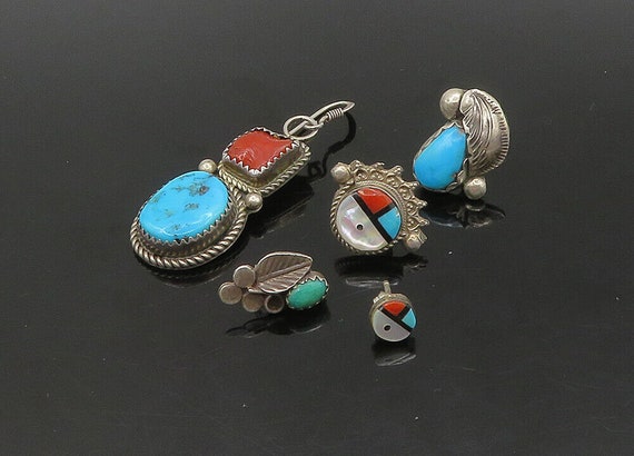 ZUNI NAVAJO 925 Silver - Vintage Multi-Stone Lot … - image 3