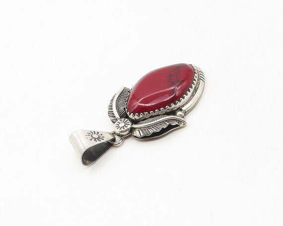 SOUTHWESTERN 925 Silver - Vintage Cabochon Red Ja… - image 3