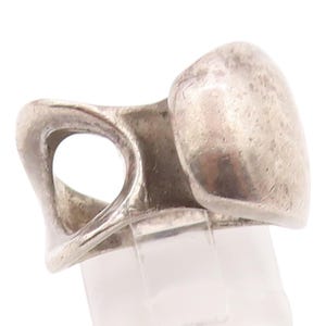925 Sterling Silver Vintage Ring Solid Black & White Diamonds Sz 11 RG31590