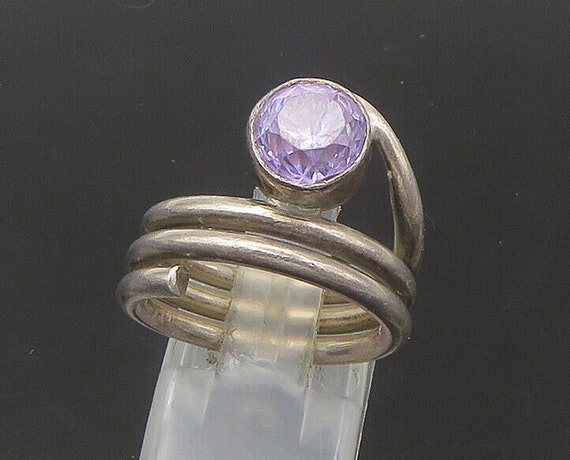 925 Sterling Silver - Vintage Amethyst Wrap-Aroun… - image 1