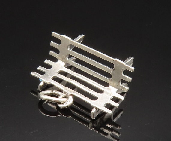 925 Sterling Silver - Vintage Open Park Bench Cha… - image 4