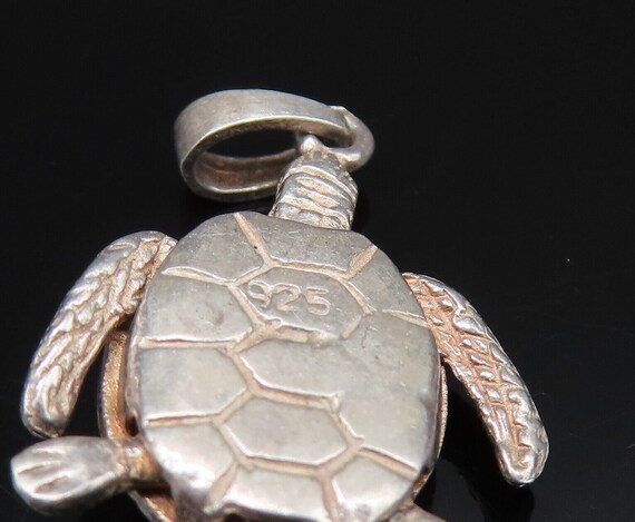 925 Sterling Silver - Vintage Sea Turtle Charm Pe… - image 10
