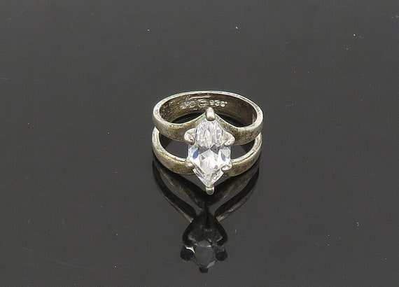 925 Silver - Vintage Marquise Cut Cubic Zirconia … - image 3