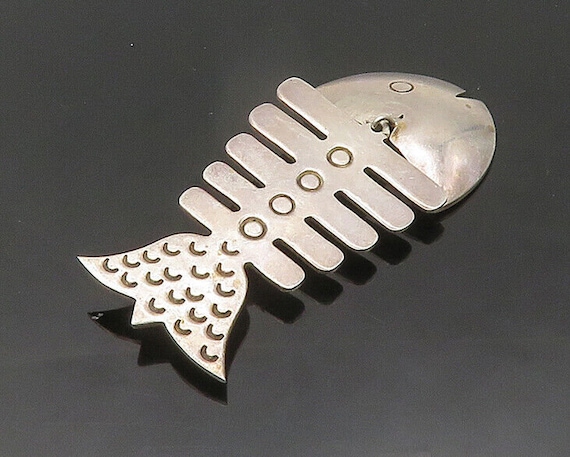 MEXICO 925 Sterling Silver - Vintage Shiny Fish B… - image 1