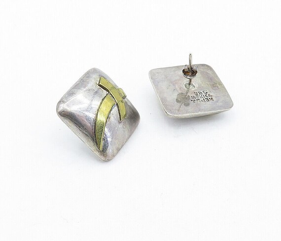 MEXICO 925 Sterling Silver - Vintage Two Tone Squ… - image 3