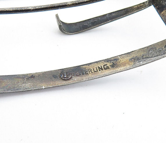925 Sterling Silver - Vintage Oxidized Swirl Etch… - image 5