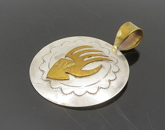 NAVAJO 925 Silver & 12K GOLD - Vintage Shiny Two … - image 1