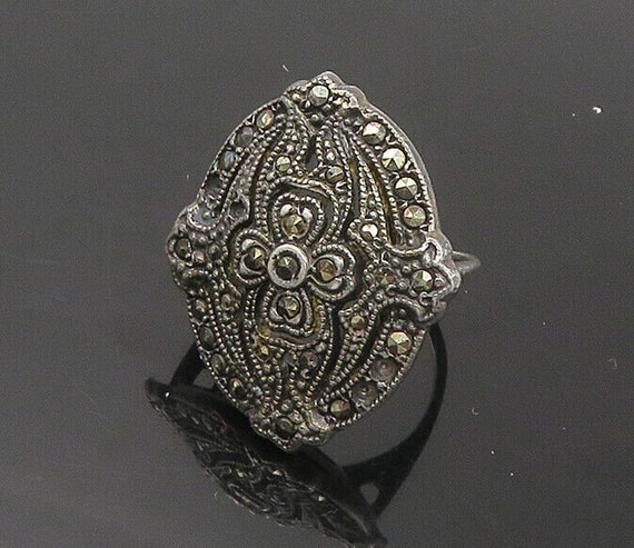 925 Sterling Silver - Vintage Victorian Marcasite… - image 1