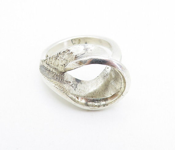 925 Sterling Silver - Vintage Shiny Textured Loop… - image 2