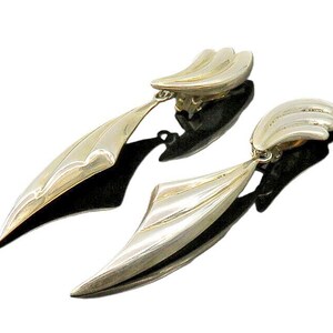 925 Sterling Silver Vintage Shiny Hollow Fluted Dangle Earrings EG11106