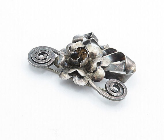 RAFFAELE 925 Silver - Vintage Oxidized Flower Rib… - image 3