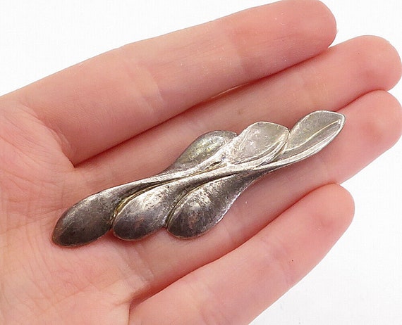 925 Sterling Silver - Vintage Smooth Oxidized Scu… - image 1