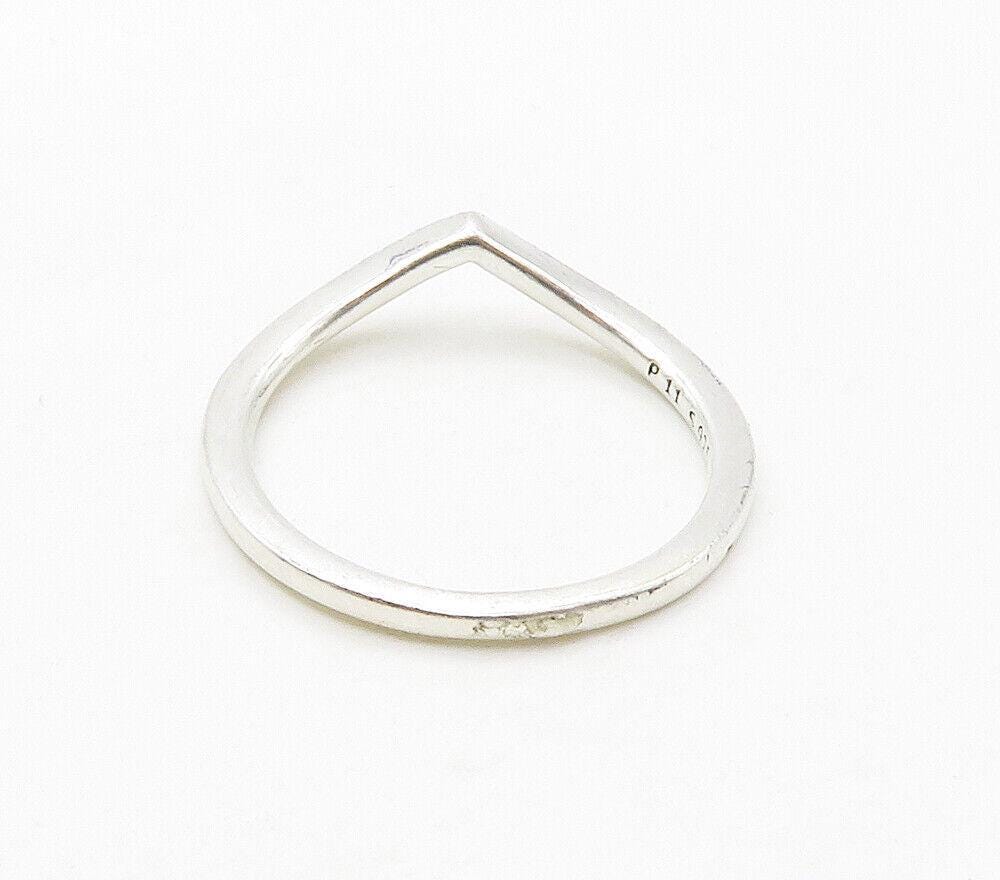 PANDORA 925 Sterling Silver Shiny Smooth Pointed Band Ring