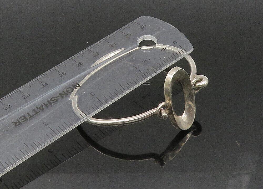 J. JILL 925 Silver Vintage Shiny Open Oval Hook Bangle