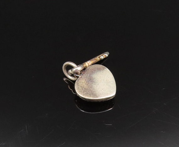 925 Silver - Vintage Topaz Love Heart Lock & Key … - image 6