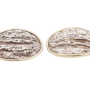 925 Sterling Silver Vintage Earrings ISRAEL Brutalist Designer Carved EG13472