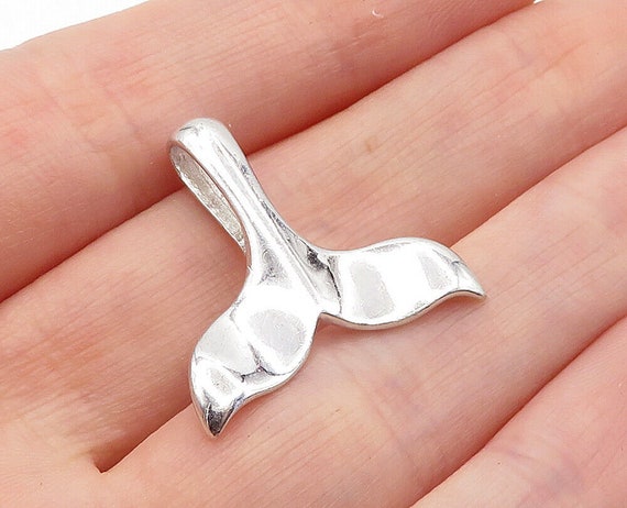 925 Sterling Silver - Shiny Polished Petite Whale… - image 1