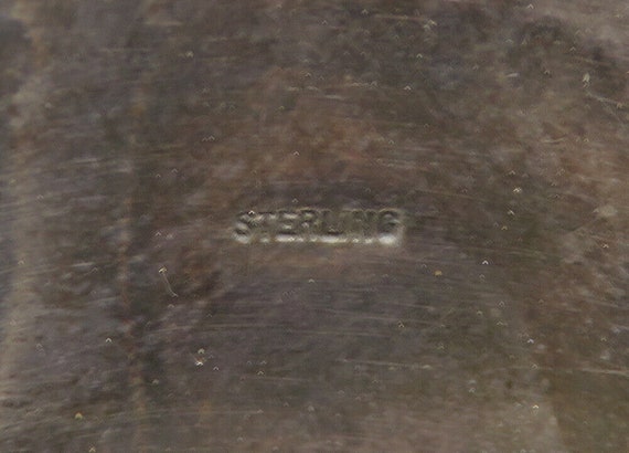 NAVAJO 925 Sterling Silver - Vintage Dark Tone Fl… - image 6