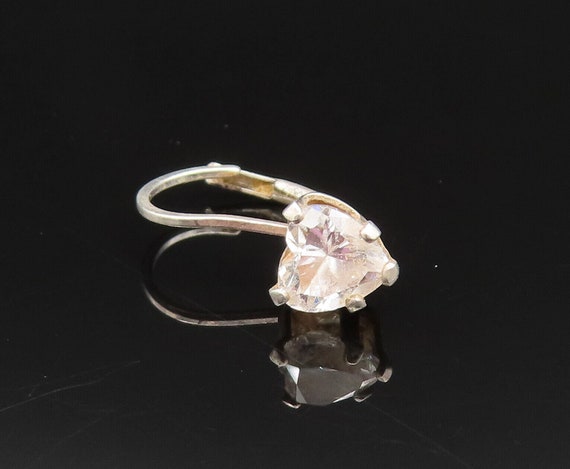 925 Silver - Vintage Dainty Cubic Zirconia Love H… - image 3