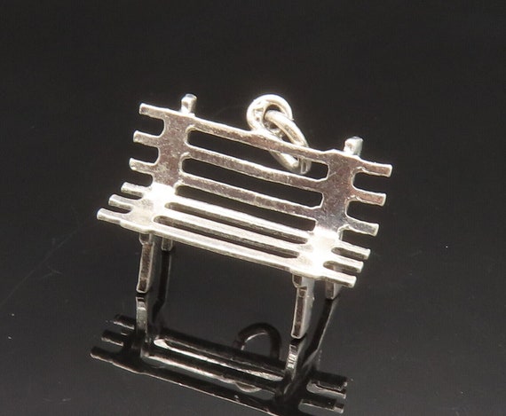 925 Sterling Silver - Vintage Open Park Bench Cha… - image 3