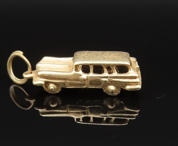 14K GOLD - Vintage Antique Old Fashion Car Charm … - image 3