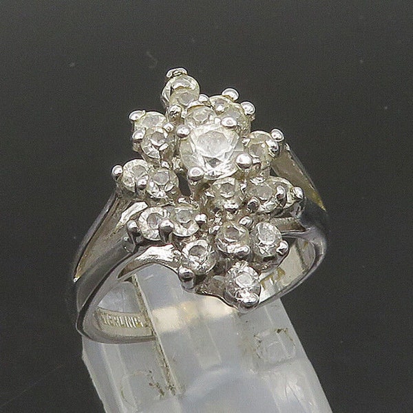 PANETTA 925 Sterling Silver - Vintage Topaz Cluster Cocktail Ring Sz 7 - RG24014