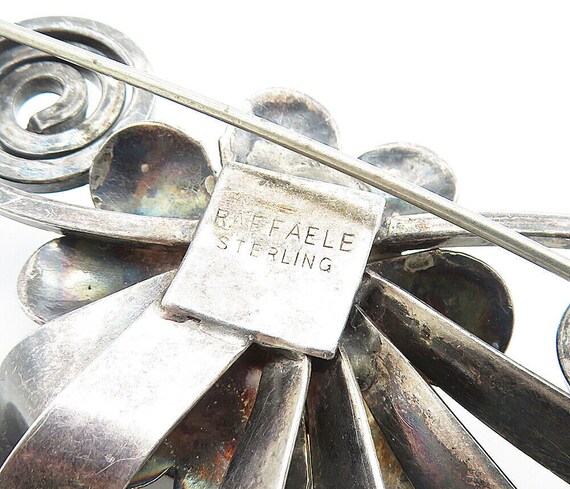 RAFFAELE 925 Silver - Vintage Oxidized Flower Rib… - image 5