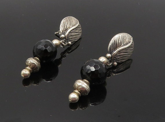 925 Sterling Silver - Vintage Black Onyx Bal Bead… - image 1