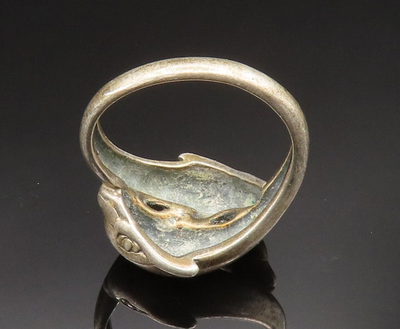 925 Sterling Silver - Vintage Double Dolphin Bypa… - image 5