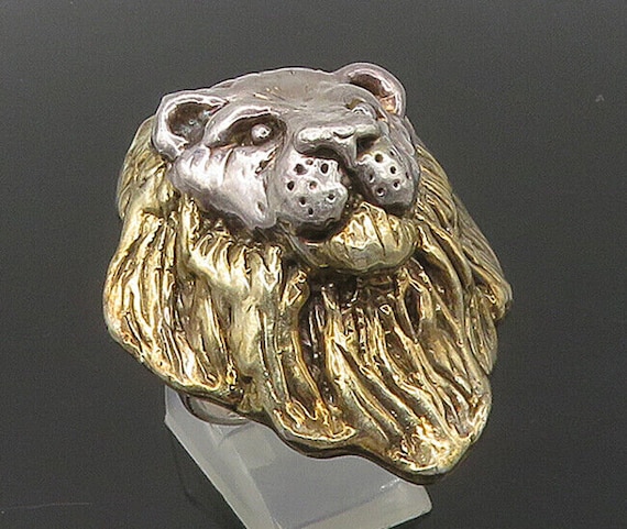 925 Sterling Silver - Vintage Lion's Head Adjusta… - image 1