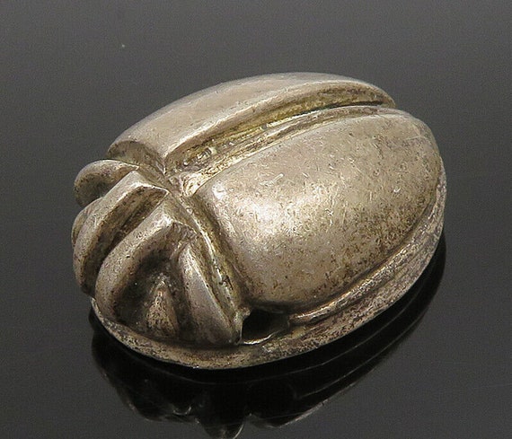 925 Sterling Silver - Vintage Egyptian Scarab Bee… - image 1
