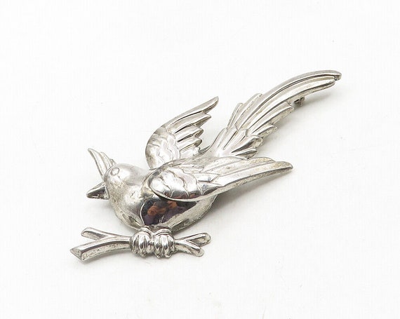 MONET 925 Sterling Silver - Vintage Perched Bird … - image 2