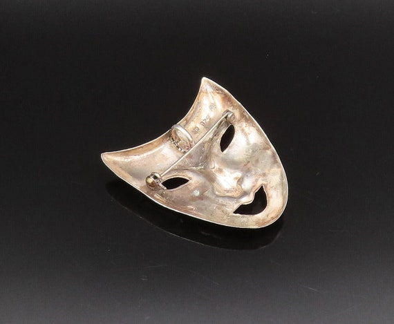 925 Sterling Silver - Vintage Carved Comedy Theat… - image 6
