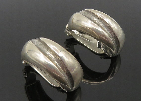925 Sterling Silver - Vintage Shiny Curved Smooth… - image 1