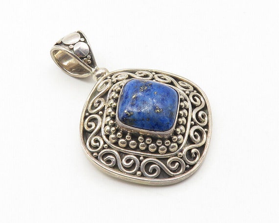 BALI 925 Sterling Silver - Vintage Lapis Lazuli S… - image 2