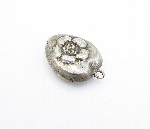 925 Sterling Silver - Vintage Oxidized Hollow Flo… - image 3