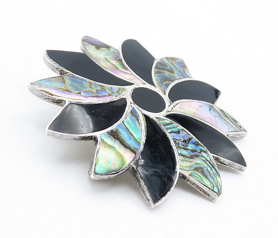 TAXCO 925 Sterling Silver - Vintage Abalone & Bla… - image 3
