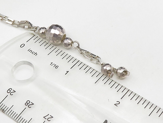925 Sterling Silver - Vintage Shiny Disco Ball Ch… - image 2