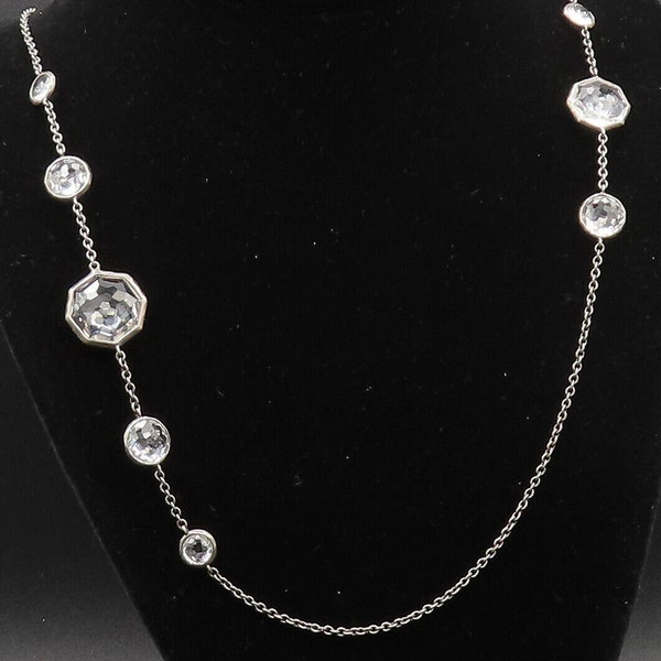 IPPOLITA 925 Silver - Vintage Multi Clear Quartz Chain Necklace - NE3918