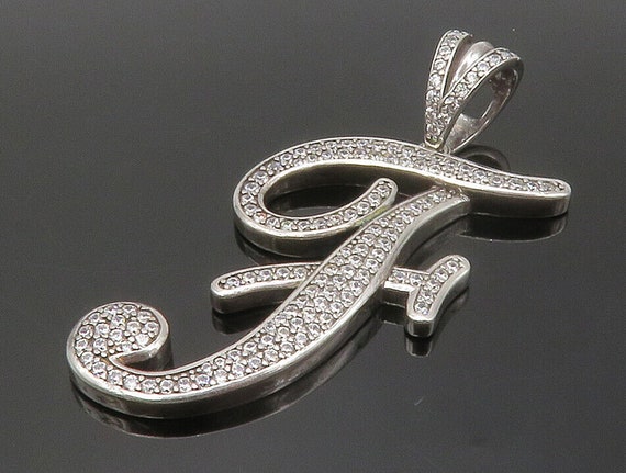 925 Sterling Silver - Shiny Cubic Zirconia Letter… - image 1