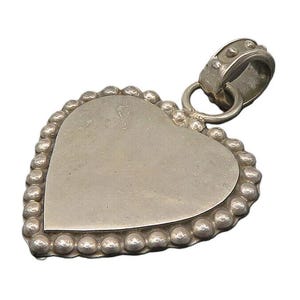 925 Sterling Silver Vintage Bubble Border Smooth Love Heart Pendant PT17801